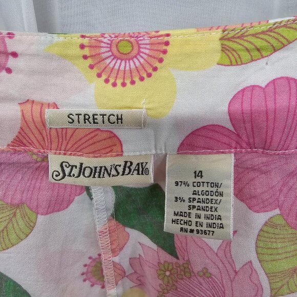 St. John's Bay Skirt Fairy Retro Cottage Boho Floral Pink White 10 - Picture 5 of 7